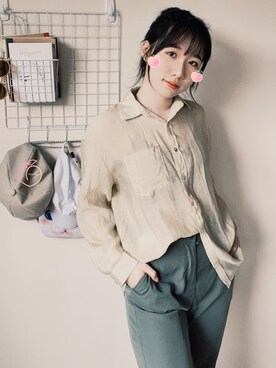 「5（ファイブ）のアイテム（パンツ）」を使った、🍑Sharon🍑さん（レディース・161cm）の春コーディネート