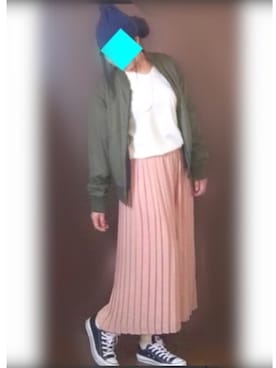 「リバーシブル」｜「アイテム（ミリタリージャケット）」を使った、★USA☆さん（レディース・154cm）の春コーディネート