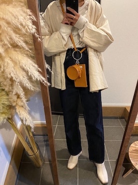 「コインケース」｜「アイテム（ジャケット/アウター）」を使った、はなやさん（レディース・160cm）の冬コーディネート