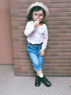 「FREAK'S STORE（フリークスストア）のアイテム（ハンチング/ベレー帽）」を使った、mi☆aさん（キッズ・90cm）の夏コーディネート