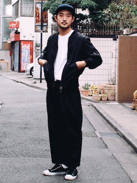 「BEAMS（ビームス）のアイテム（MA-1）」を使った、宮本雅章さん（メンズ・176cm）の冬コーディネート