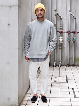 「BEAMS（ビームス）のアイテム（その他シューズ）」を使った、宮本雅章さん（メンズ・176cm）の春コーディネート