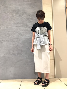 「STUDIOUS CITY（ステュディオスシティ）のアイテム」を使った、RINAさん（レディース・164cm）の夏コーディネート