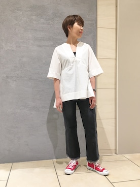 「STUDIOUS CITY（ステュディオスシティ）のアイテム」を使った、RINAさん（レディース・164cm）の夏コーディネート