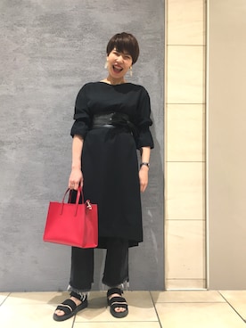 「STUDIOUS CITY（ステュディオスシティ）のアイテム」を使った、RINAさん（レディース・164cm）の夏コーディネート