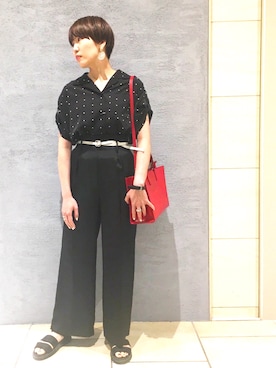 「STUDIOUS CITY（ステュディオスシティ）のアイテム」を使った、RINAさん（レディース・164cm）の夏コーディネート