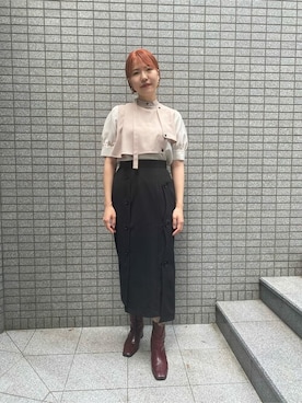 「UNITED TOKYO（ユナイテッドトウキョウ）のアイテム（トップス）」を使った、RINAさん（レディース・164cm）の夏コーディネート