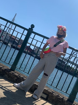 「GALLERIE（ギャレリー）のアイテム（Tシャツ/カットソー）」を使った、miiiiina0421さん（レディース・163cm）の夏コーディネート