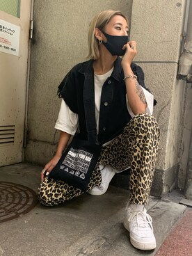 「JEANASIS（ジーナシス）のアイテム（デニムジャケット）」を使った、miiiiina0421さん（レディース・163cm）の夏コーディネート