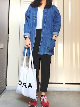 「G-SHOCK」｜「アイテム（デニムジャケット）」を使った、KAEDEさん（レディース・170cm）の春コーディネート