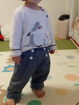 「sense of wonder（センスオブワンダー）のアイテム（ニット/セーター）」を使った、ibutanさん（キッズ・80cm）の冬コーディネート