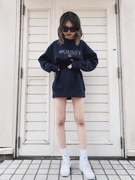 「sweatshirt」｜「アイテム（ワンピース/ドレス）」を使った、Kanonさん（レディース・160cm）の冬コーディネート