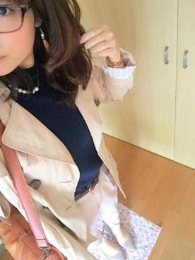 「くすみピンク」｜「アイテム（トレンチコート）」を使った、ｙｏｕさん（レディース・151cm）の秋コーディネート
