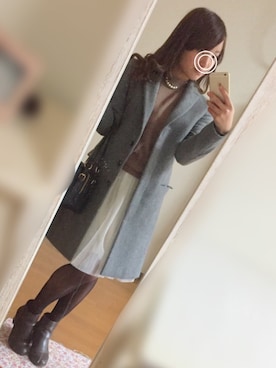 「アイテム（チェスターコート）」を使った、ｙｏｕさん（レディース・151cm）の冬コーディネート