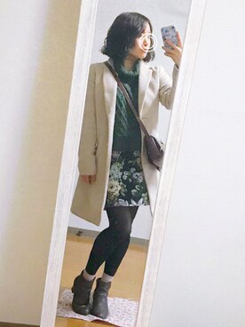 「dazzlin（ダズリン）のアイテム（チェスターコート）」を使った、ｙｏｕさん（レディース・151cm）の冬コーディネート