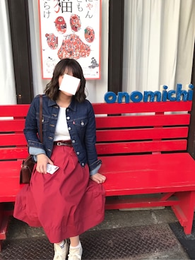 「マリン」｜「アイテム（デニムジャケット）」を使った、ｙｏｕさん（レディース・151cm）の春コーディネート