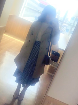 「フリルネック」｜「アイテム（トレンチコート）」を使った、ｙｏｕさん（レディース・151cm）の春コーディネート