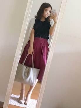 「黒×ピンク」｜「アイテム（腕時計）」を使った、ｙｏｕさん（レディース・150cm）の夏コーディネート