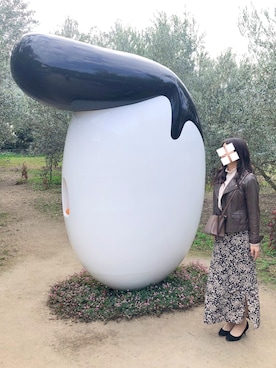 「Te chichi TERRASSE（テチチテラス）のアイテム（ライダースジャケット）」を使った、ｙｏｕさん（レディース・150cm）の冬コーディネート