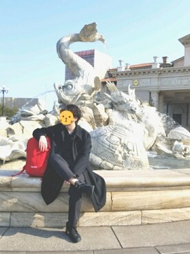 「liberum（リベルム）のアイテム（ステンカラーコート）」を使った、ROSEさん（メンズ・170cm）の冬コーディネート