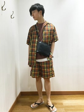 「SHIPS any（シップス エニィ）のアイテム（サンダル）」を使った、東松さん（メンズ・168cm）の夏コーディネート