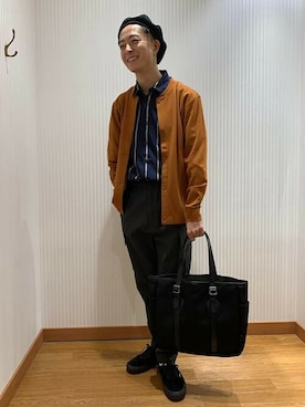 「SHIPS any（シップス エニィ）のアイテム（ハンチング/ベレー帽）」を使った、東松さん（メンズ・168cm）の秋コーディネート