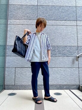 「SHIPS any（シップス エニィ）のアイテム（サンダル）」を使った、東松さん（メンズ・168cm）の夏コーディネート