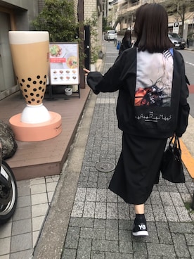 「UNDERCOVER（アンダーカバー）のアイテム（ブルゾン）」を使った、chiharu.さん（レディース・164cm）の春コーディネート