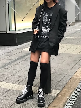 「ニーハイソックス」｜ミサ(JEANASiS)さん（レディース・155cm）の秋コーディネート