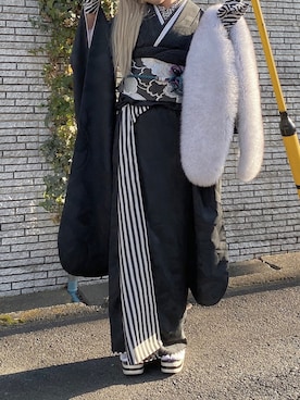 「成人式」｜「アイテム（その他）」を使った、ミサ(JEANASiS)さん（レディース・155cm）の冬コーディネート