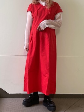 「Champion別注」｜「アイテム（ワンピース/ドレス）」を使った、ミサ(JEANASiS)さん（レディース・155cm）の春コーディネート