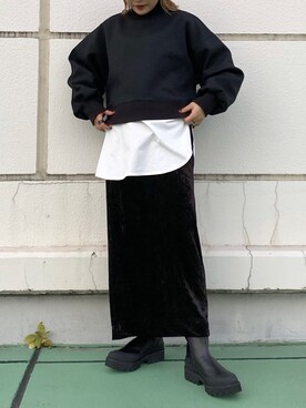 「ダンボール素材」｜「アイテム（スウェット）」を使った、ミサ(JEANASiS)さん（レディース・155cm）の秋コーディネート