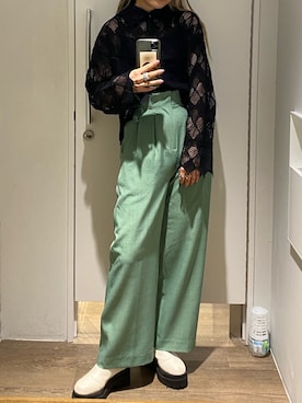 「透けトップス」｜「アイテム（その他）」を使った、ミサ(JEANASiS)さん（レディース・155cm）の春コーディネート
