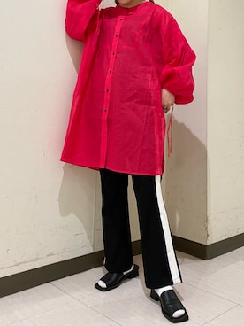 「ジーナシス」｜「アイテム（スラックス）」を使った、ミサ(JEANASiS)さん（レディース・155cm）の春コーディネート