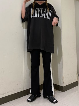 「ジーナシス」｜「アイテム（スラックス）」を使った、ミサ(JEANASiS)さん（レディース・155cm）の春コーディネート