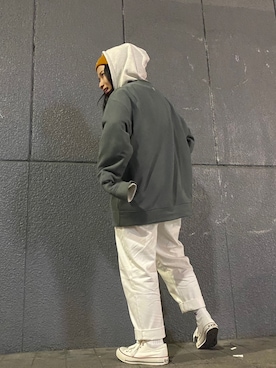 「CONVERSE（コンバース）のアイテム（スニーカー、ホワイト系）」を使った、n_haruna26さん（レディース・158cm）の春コーディネート