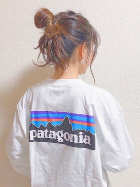 「patagonia（パタゴニア）のアイテム（トップス、ホワイト系）」を使った、n_haruna26さん（レディース・158cm）の春コーディネート