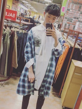 「OPENING CEREMONY（オープニングセレモニー）のアイテム（トップス）」を使った、rikuto さん（メンズ・178cm）の夏コーディネート