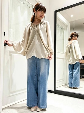 「woadblue（ウォードブルー）のアイテム」を使った、OUVRAGE CLASSEさん（レディース・158cm）の春コーディネート