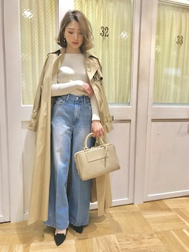 「woadblue（ウォードブルー）のアイテム」を使った、OUVRAGE CLASSEさん（レディース・158cm）の春コーディネート