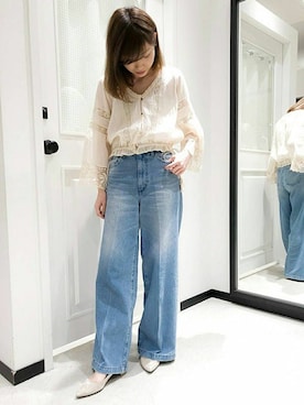 「woadblue（ウォードブルー）のアイテム」を使った、OUVRAGE CLASSEさん（レディース・158cm）の春コーディネート