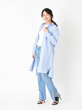 「woadblue（ウォードブルー）のアイテム（パンツ）」を使った、OUVRAGE CLASSEさん（レディース・158cm）の冬コーディネート