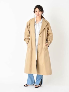 「チュニック」｜「アイテム（トレンチコート）」を使った、OUVRAGE CLASSEさん（レディース・158cm）の冬コーディネート