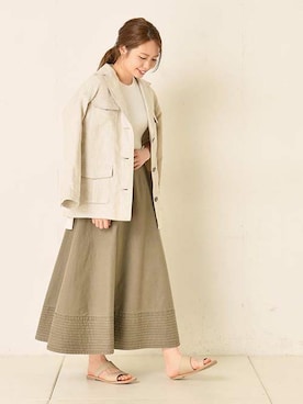 「SOL SANA（ソルサナ）のアイテム（サンダル）」を使った、OUVRAGE CLASSEさん（レディース・158cm）の春コーディネート