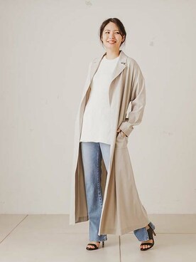 「woadblue（ウォードブルー）のアイテム（パンツ）」を使った、OUVRAGE CLASSEさん（レディース・158cm）の春コーディネート