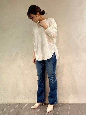 「アイテム（パンプス、グレー系）」を使った、OUVRAGE CLASSEさん（レディース・159cm）の春コーディネート