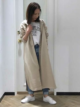 「YANUK（ヤヌーク）のアイテム（パンツ）」を使った、OUVRAGE CLASSEさん（レディース・158cm）の春コーディネート