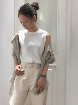 「YANUK（ヤヌーク）のアイテム」を使った、OUVRAGE CLASSEさん（レディース・158cm）の春コーディネート