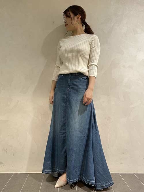 woadblue（ウォードブルー）の「【woadblue】デニムマキシフレア  