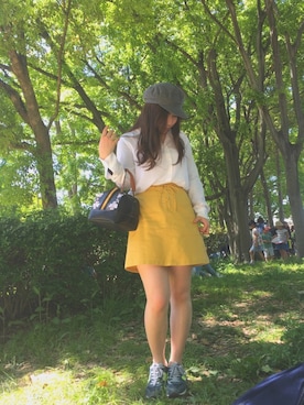 「アイテム（ドラムバッグ、その他）」を使った、c h a f u c oさん（レディース・155cm）の春コーディネート